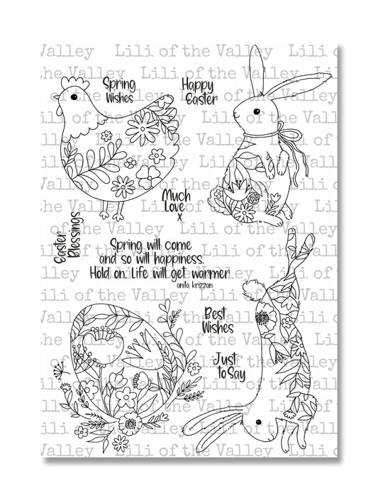 Easter Florals - A5 Stamp Set